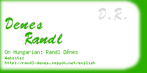 denes randl business card